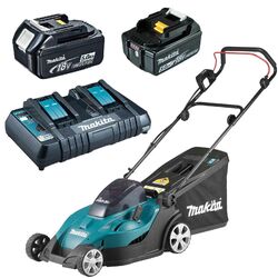 Makita DLM431PT2 Li-ion Akku Rasenmäher  36V = 2x 18V 5Ah inkl. Doppelladegerät