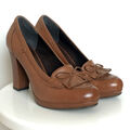 Marco Tozzi Pumps Echtleder Braun Cognac Oxford Retro Gr. 39