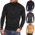 Herren Feinstrick Rollkragenpullover Sweatshirt Pullover Winter Warm Strick NEU