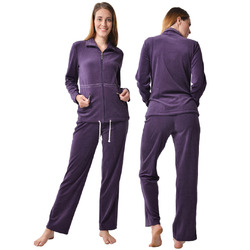 Damen Trainingsanzug Nicki Jogginganzug Langarm Freizeitjacke Sporthose Pyjama