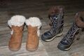 86# Winterstiefel 2 Paar Gr. 28 gefüttert mit Reißverschluß für Mädchen