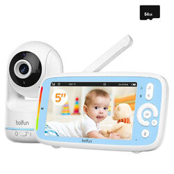 BOIFUN Babyphone mit Kamera 5'' IPS Bildschirm 3×Zoom Babyfon mit VOX Funktion