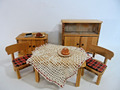 Puppenstube Puppenstubenmöbel Küchenschrank Buffet 1950/60er Tisch  Stühle Küche