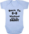 Born To Workout With My Daddy weich hellblau Baumwolle Baby Body Weste Fitnessstudio Zug