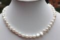BR02  Süßwasser Perlen Schmuck Perlenkette Halskette Kette Collier Barock sdae