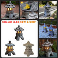 Chinesische Skulptur Solarlampe Stein Pagode Laterne Turm Statue Zen Ornament