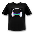 LED Shirt Party Kopfhörer LED Equalizer T-Shirt DJ Shirt Headphone el-shirt NEU