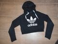 Sweatshirt mit Kapuze , schwarz , Bauchfrei  Gr. 36  ( S ) Adidas