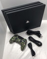 Sony PlayStation 4 Pro 1TB Jet Black (CUH-7016B) + Camouflage-Controller (grün)