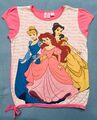 Wunderschönes Disney Princess T-Shirt mit Prinzessinnen Drück in Größe 128, rosa
