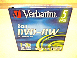 Verbatim - DVD-RW - 5 Disc-Pack - 8 cm - 1,4 gb - 2x - 30 min - Camcorder-Medien
