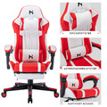 Ergonomisch Gaming Stuhl Bürostuhl Gamer Stuhl Computerstuhl mit Fußstütze Rot