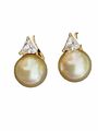 Majorica Damen Perlen Ohrringe Luxus, Vergoldet