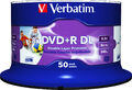 50 Verbatim Rohlinge DVD+R Double Layer full printable 8,5GB 8x Spindel