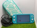 Nintendo Switch Lite Konsole blaugrün - offizielles Ladegerät + Animal Crossing Case