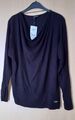 NEU Gerry Weber TAIFUN Shirt Longshirt Damen schwarz Wasserfallkragen Gr. 42