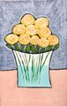 Originalgemälde gelbe Rosen, Volkskunst/naive Kunst, auf Buchumschlag, Blumen