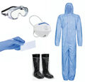 Infektion Schutz-Set 10-teilig mit Schutzanzug, FFP 2 Maske Brille Handschuhen