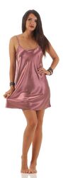 Damen kurzes Negligé Nachtkleid Nachthemd Nachtwäsche Dessous Satin S M L XL 2XL