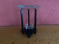 Duftlampe / Aromalampe aus schwarzem Metall mit Glasteller - 15 cm hoch