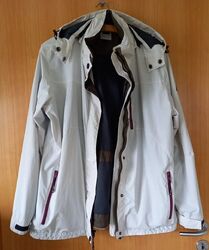 Hickory Jacke Gr 44 Outdoorjacke Funktionsjacke Regenjacke Kapuze creme - braun