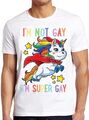 T-Shirt Einhorn Super Gay Pride LGBT LGBTQ Verbündeter Regenbogen Flagge lustiges Geschenk M955