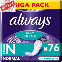 Always Dailies Fresh Slipeinlagen Damen Normal (76 Binden), Gigapack, Ohne Duft