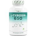 L-Tyrosin - 365 Kapseln - 1300mg Tagesportion - Vegan - Hochdosiert - Aminosäure