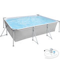 Swimming Pool rechteckig mit Filterpumpe 300 x 207 x 70 cm grau B-Ware