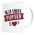 Kaffee-Tasse lustiger Spruch Ich liebe pupsen personalisierbares Motiv