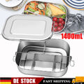 Brotdose Dicht Vesperbox BPA frei Bento Lunchbox Edelstahl mit 5 Fächern 1400ml