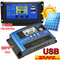 30A 50A 100A 12V-24V MPPT PWM Solar Ladegerät Controller Panel Regler Daul USB