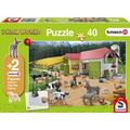 Schmidt-Spiele 56189 Kinderpuzzle Schleich - Ein Tag auf dem Bauernhof