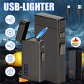 2 in 1 Elektro Lichtbogen Dual Arc Sturm Feuerzeug USB Aufladbar Plasma Lighter