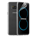 TPU Gel Durchsichtige Rückseite Hülle Skin mit Displayschutzfolie für Samsung Galaxy S8