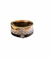 Damen Ring Modeschmuck, rosa Gold, mit Steinen, Kreuz Form, 16mm 