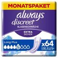 Always Inkontinenzeinlagen - Discreet Long Plus - Monatspaket - 64St. (4x 16St.)