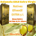 Kalamata Extra Virgin GOLD - Natives EXTRA Olivenöl 5 Liter - ULTRA 0,2%- P.D.O.