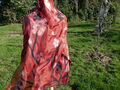 Filzschal 192x 64cm versch. Rot Töne Tuch, Schal, Nuno Filz, Seide Handarbeit