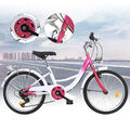 20 Zoll 6-Gang Kinder Mädchen Fahrrad Kinderrad Citybike Rosa Kinderfahrrad