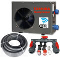 Wärmepumpe Pool Poolheizung WiFi 5 kW Anschlußset Wärme 40 m³ Pumpe Luft Wasser