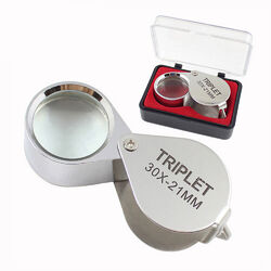 Juwelier Lupe 30 Fach Schmuck Vergrösserungslupe 30 x 21mm silber Jewelry Loupe