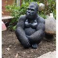 GORILLA AFFE sitzend 40cm Dschungel Deko Figur Statue Skultur Afrika Urwald #677
