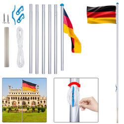 Fahnenmast Aluminium Fahnenmast 6,5m Flaggenmast Inkl. Deutschland Fahne Flagge