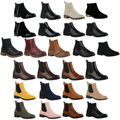 Damen Klassische Stiefeletten Chelsea Boots Blockabsatz Schuhe 902184 Mode