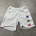 Herren Adidas X Pharrell Williams Human Race 3-Streifen Sonnenclub weiße Shorts Größe L