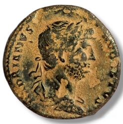 Hadrian 117-138 As Roma seated HADRIANVS AVGVSTVS  COSIII Roman Empire Very Rare