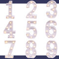 LED Zahlen 22 cm -  Zahlen Deko Lampe Schriftzug Schild beleuchtet Alphabet Weiß