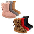 Damen Warm Gefütterte Winter Boots Stiefeletten Schleifen 838098 Schuhe