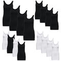 ONLY Damen 4er Pack Tank Top Lang Oberteile Basic Schwarz Weiß 15239691